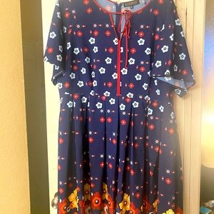 ELOQUII Boho Chic Bell Sleeve Flower Dress